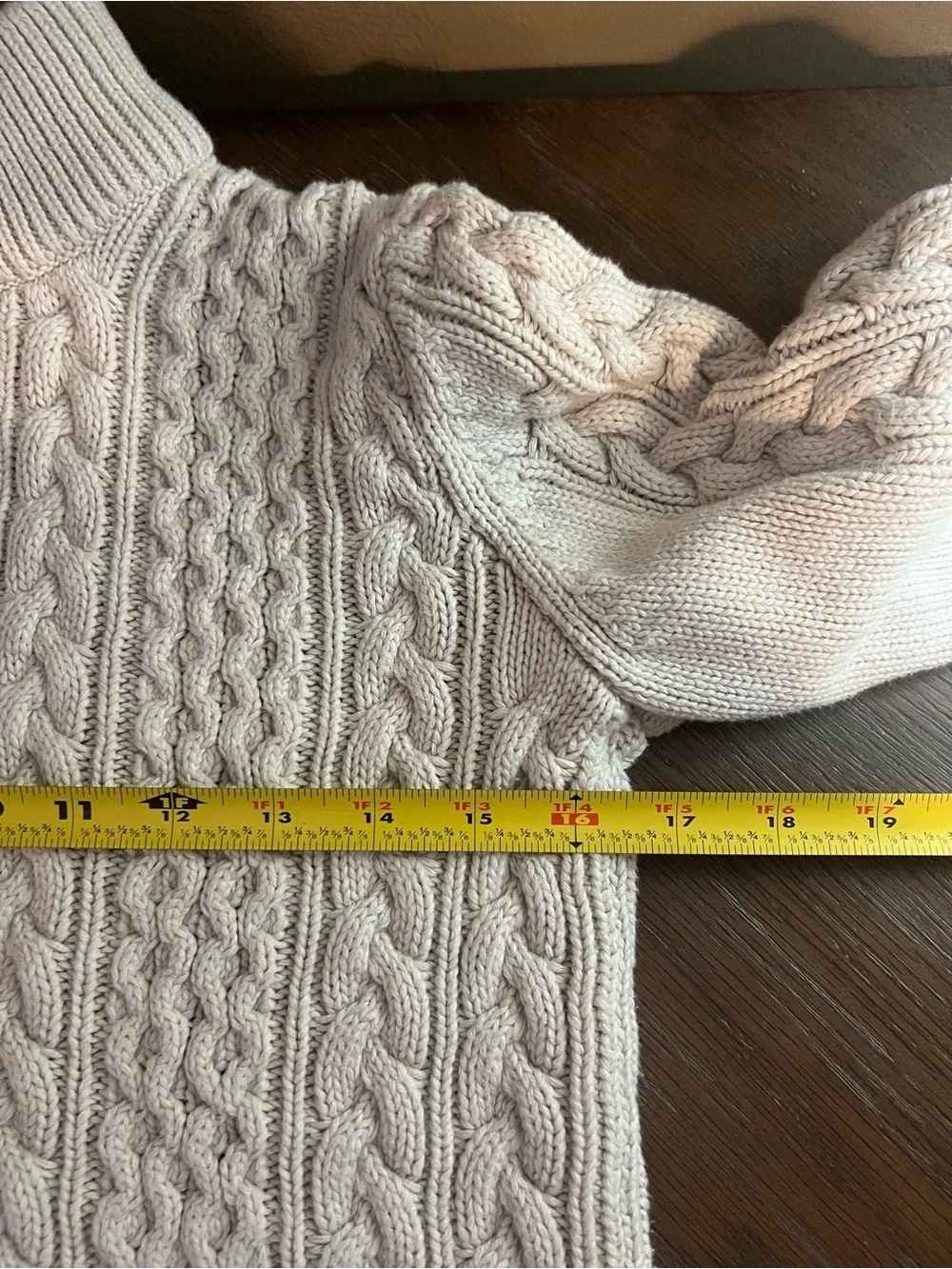 Gap Kids Cable-Knit Mockneck Sweater,Sz 12 (XL) Beige Button-Up Pullover Sweater